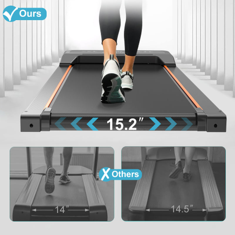 Walking Pad under Desk Treadmill, LED Display and Remote Control Portable Treadmill for Home and Office, 2.5HP 265LBS